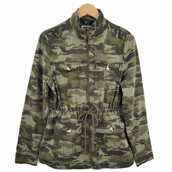 SO Camouflage Utility Twill Jacket with Drawstring Size L Army Green - Picture 4 of 11